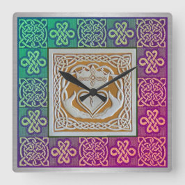 Celtic Knots Vierkante Klok