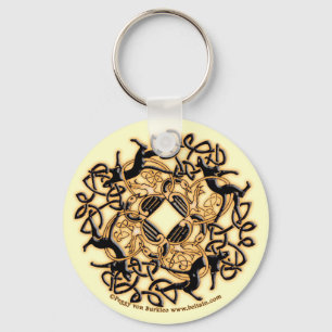 Celtic Knotwork Cats Sleutelhanger, wit Sleutelhanger