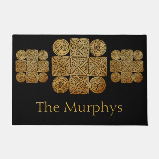Celtic Knotwork Cross - gepersonaliseerd Deurmat (Voorkant)
