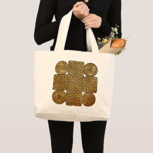 Celtic Knotwork Cross Grote Tote Bag