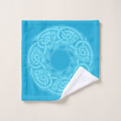 Celtic Knotwork Fish in Blue Bad Handdoek (Wasdoekje)