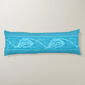 Celtic Knotwork Fish in Blue Lichaamskussen (Achterkant)