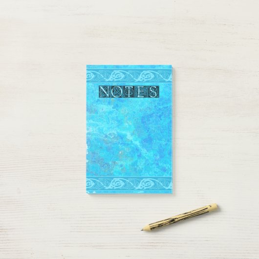 Celtic Knotwork Fish in Blue  Post-it® Notes (Op bureau)