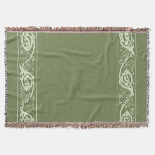 Celtic Knotwork Fish in Green Deken (Voorkant)