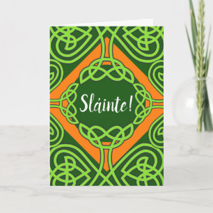Celtic Knotwork Sláinte St. Patrick's Day Card Kaart