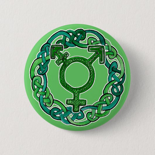 Celtic Knotwork Transgender Symbol Ronde Button 5,7 Cm (Voorkant)