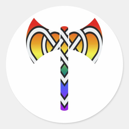 Celtic Labrys Ronde Sticker (Voorkant)