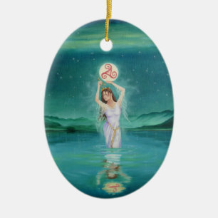 "Celtic Lady of the Lake" Keramisch Ornament