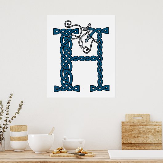 Celtic Letter H print (Keuken)