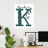 Celtic Letter K afdruk Poster (Thuiskantoor)