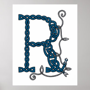 Celtic Letter R-druk Poster