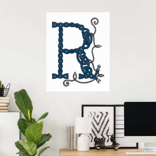 Celtic Letter R-druk Poster (Thuiskantoor)