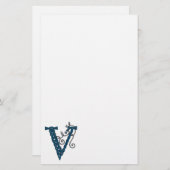 Celtic Letter V-papier Briefpapier (Voorkant / Achterkant)