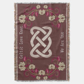 Celtic Love Knot Floral Pink Gold Deken (Voorkant Verticaal)