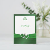 Celtic Love Knot in Emerald Green RSVP Card (Staand voorkant)