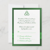 Celtic Love Knot in Emerald Green RSVP Card (Achterkant)