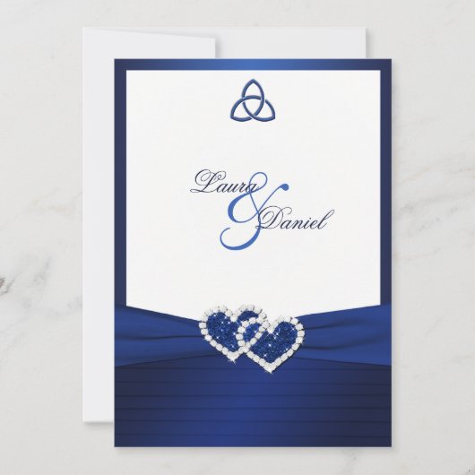 Celtic Love Knot in Sapphire Blue Invitation Kaart (Voorkant)