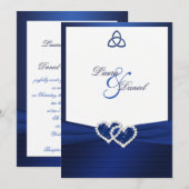Celtic Love Knot in Sapphire Blue Invitation Kaart (Voorkant / Achterkant)