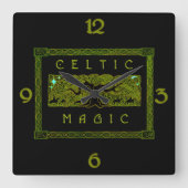 Celtic Magic - De grote boom Vierkante Klok (Voorkant)