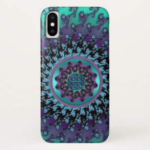 Celtic Mandala on Colorful Fractal Hoesje for iPho