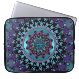 Celtic Mandala op Colorful Fractal Laptop Bag Sleeve