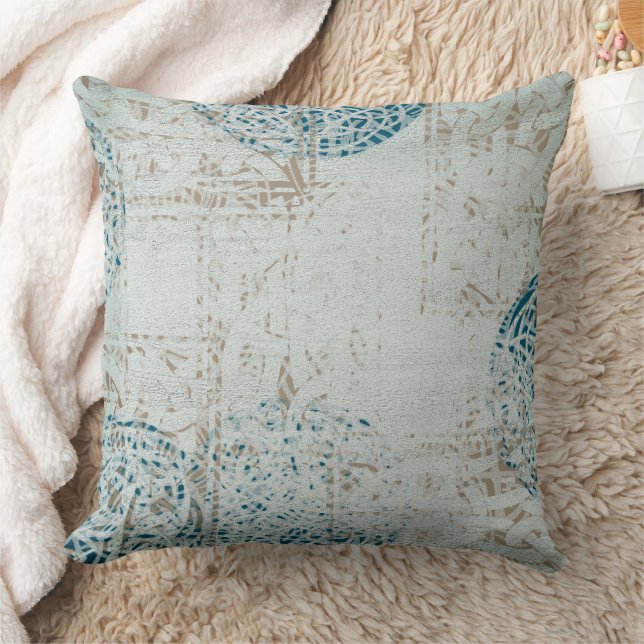 Celtic Mandala White Blue Pattern Kussen (Deken)