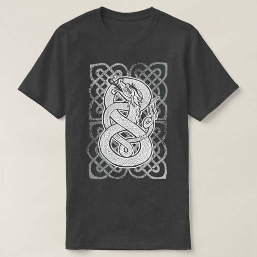 Celtic medieval dragon snake gift t-shirt (Design voorkant)