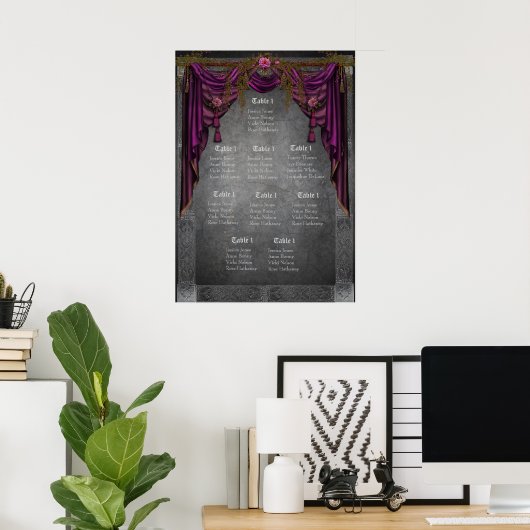 Celtic medium-eval Wedding Seating Chart Poster (Thuiskantoor)