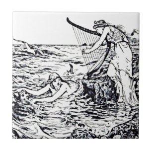 Celtic Mermaid Fairy Tale Illustratie Tegeltje