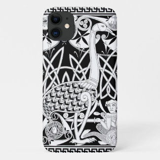 Celtic Moa Black en White-telefoondraagtas iPhone 11 Hoesje