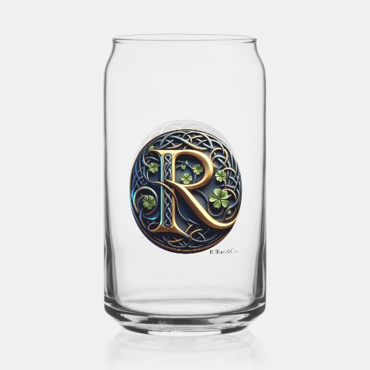 Celtic Monogram Can Glass Set Blikvorm Glas (Achterkant)