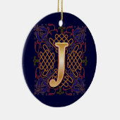 Celtic Monogram Letter J Keramisch Ornament (Rechts)