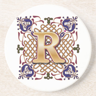 Celtic Monogram Letter R Zandsteen Onderzetter