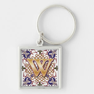 Celtic Monogram Letter W Sleutelhanger