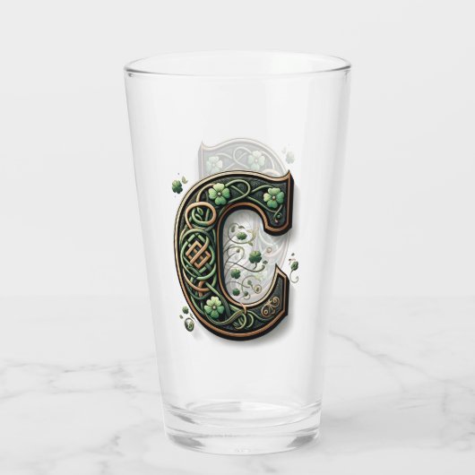 Celtic Monogram Pint Glass Glas (Achterkant)