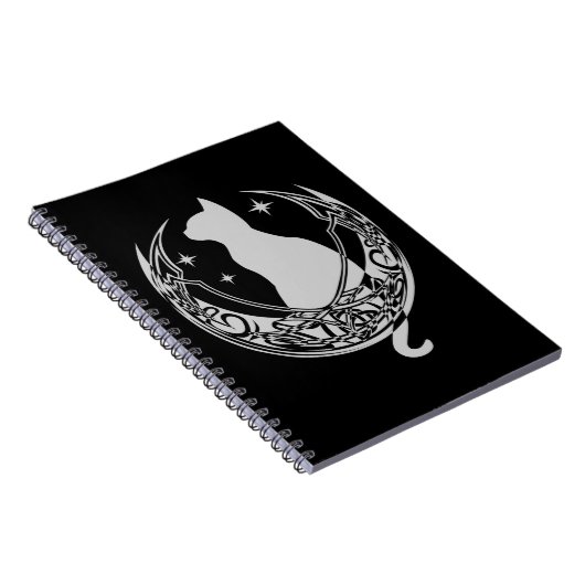 Celtic Moon | Nacht kattesterren Notitieboek (Rechterzijde)