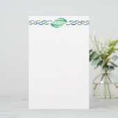 Celtic Multicolor Leaf Border Design Briefpapier (Staand voorkant)
