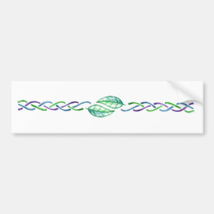 Celtic Multicolor Leaf Border Design Bumpersticker