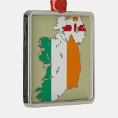 Celtic Nation Irish Map Metalen Ornament (Rechts)