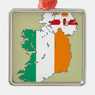 Celtic Nation Irish Map Metalen Ornament