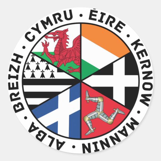 Celtic Nations Flags Ronde Sticker (Voorkant)