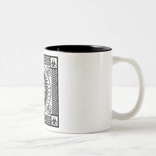 Celtic ornament Single Tweekleurige Koffiemok (Rechts)