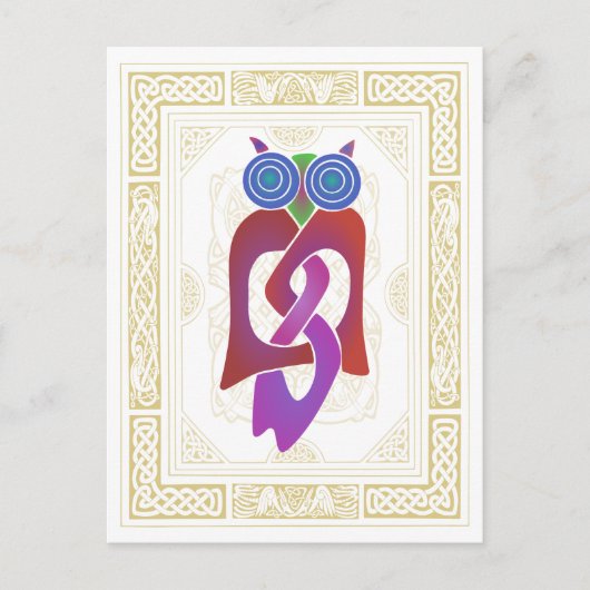 Celtic Owl II Briefkaart (Voorkant)