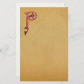 CELTIC P MONOGRAM PARCHCHMENT, vilt Briefpapier (Voorkant / Achterkant)