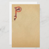 CELTIC P MONOGRAM PARCHMENT BRIEFPAPIER (Voorkant / Achterkant)
