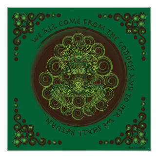 Celtic Pagan Fertility Goddess Perfect Poster