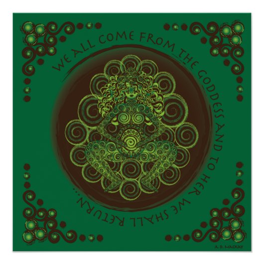 Celtic Pagan Fertility Goddess Perfect Poster (Voorkant)