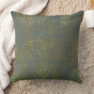 Celtic Pattern Groen en blauw met vogel Kussen