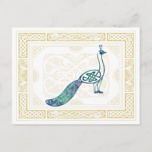Celtic Peacock Briefkaart