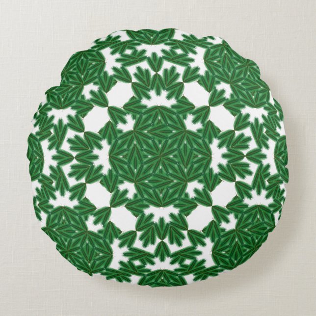 Celtic Pines Round Pillow Rond Kussen (Voorkant)
